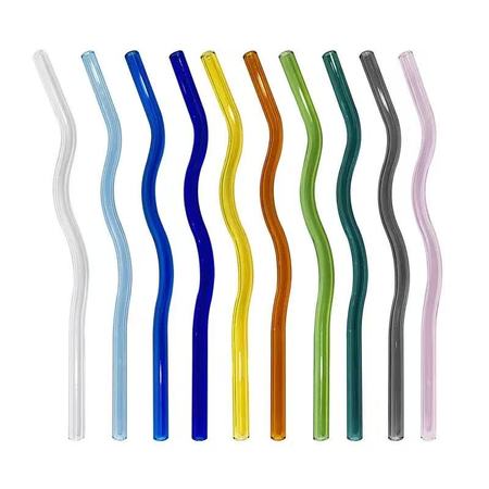 Single colored wavy straw