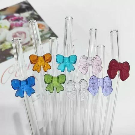Single colored bow shaped straw