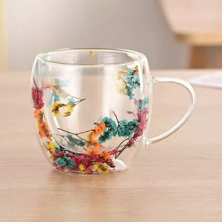 Double layered cup filled with fresh/dried flowers