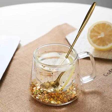 Diamond double-layer cup filled with sequins