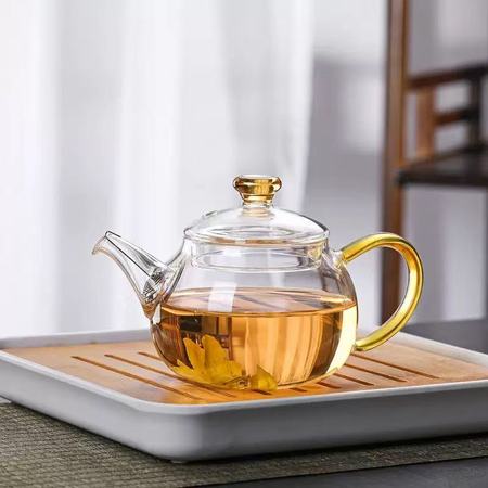 Glass covered teapot