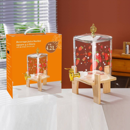 Bamboo base sticker juice bucket