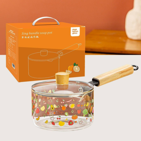 Decal single handle pot