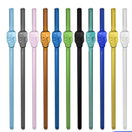 Single colored skull shaped straw