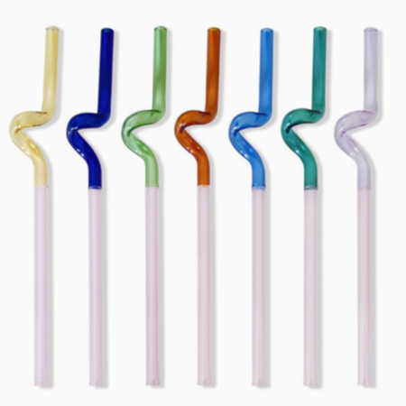 Single colored twisted straw