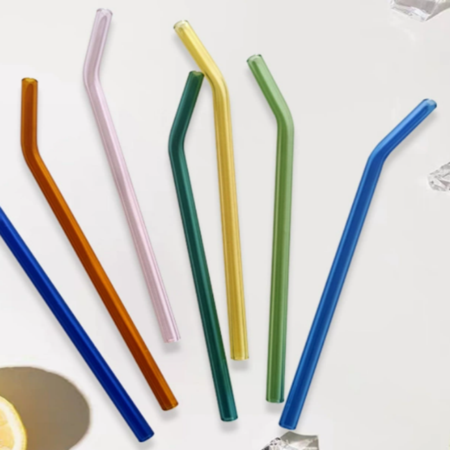 Single colored curved straw
