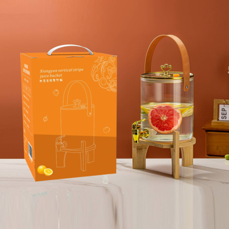 Juice bucket with bamboo base and handle