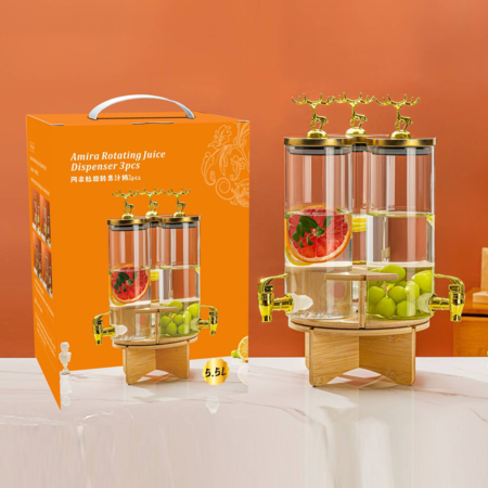 Deer horn bamboo base three in one juice bucket